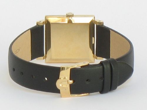 fig 4. CLASSIC SOLID 18CT GOLD SQUARE OMEGA DRESS WATCH 