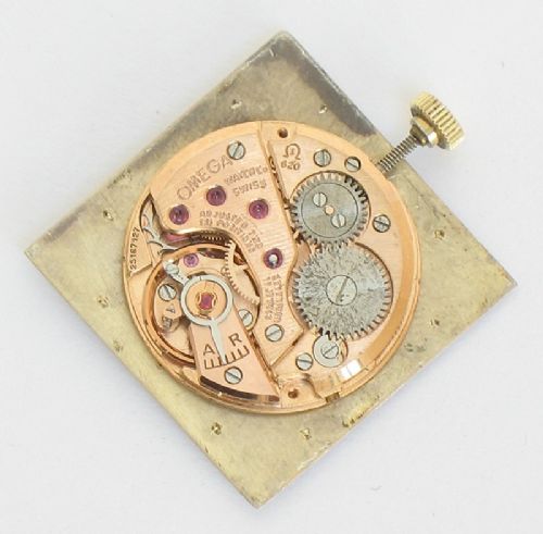 fig 6. CLASSIC SOLID 18CT GOLD SQUARE OMEGA DRESS WATCH 