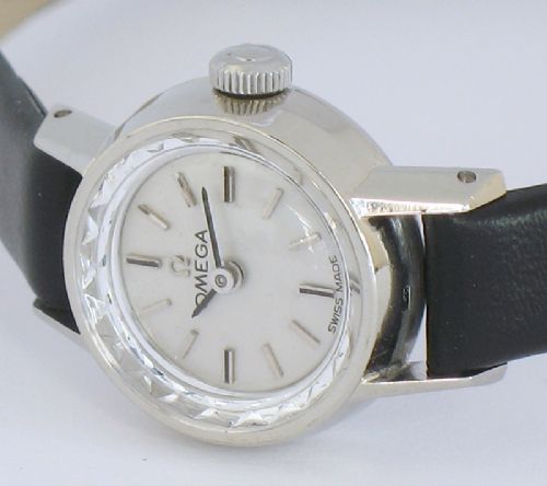 fig 6. EXQUISITE SOLID 18CT WHITE GOLD OMEGA LADIES COCKTAIL WATCH