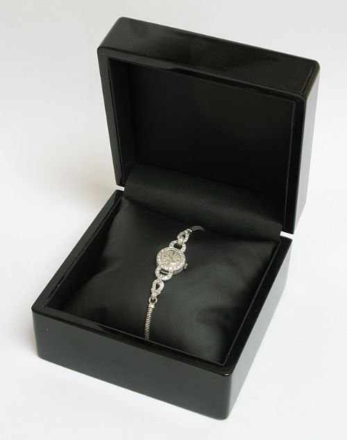 fig 11. STUNNING PLATINUM AND DIAMOND OMEGA ART DECO LADIES COCKTAIL WATCH c1930