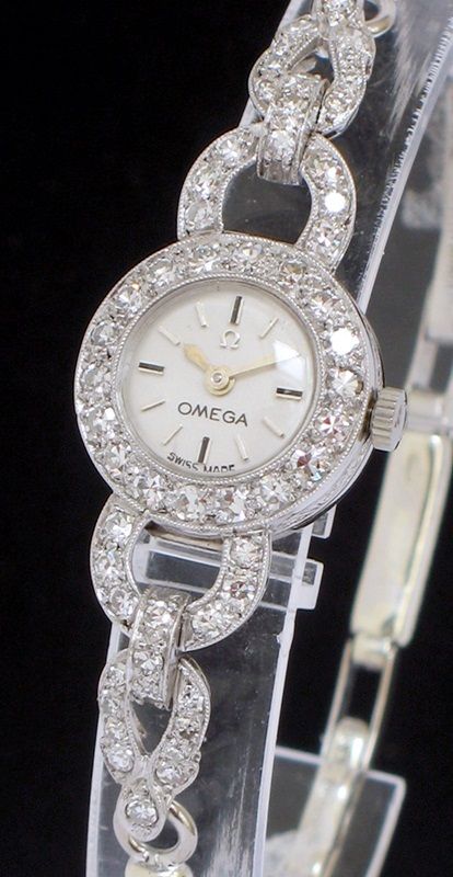 fig 2. STUNNING PLATINUM AND DIAMOND OMEGA ART DECO LADIES COCKTAIL WATCH c1930