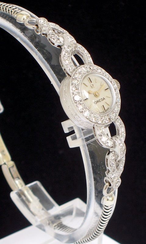 fig 4. STUNNING PLATINUM AND DIAMOND OMEGA ART DECO LADIES COCKTAIL WATCH c1930