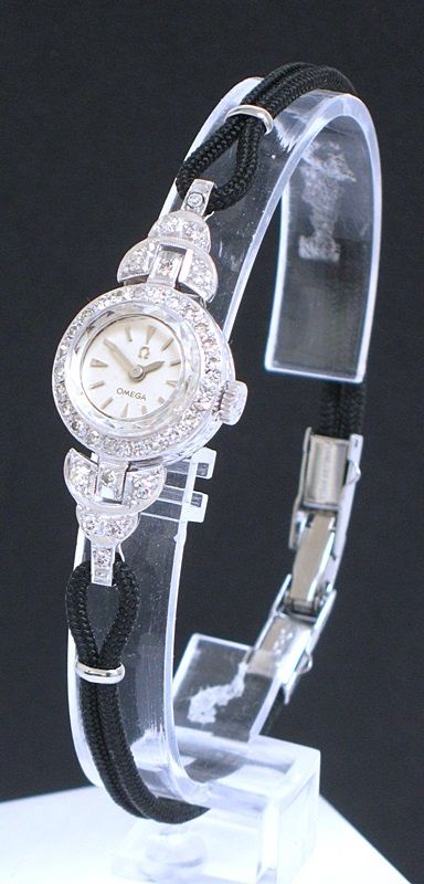 Wonderful Omega Platinum and Diamond Ladies Cocktail Watch