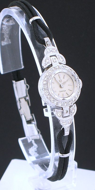 fig 3. WONDERFUL OMEGA PLATINUM AND DIAMOND LADIES COCKTAIL WATCH