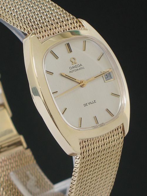fig 4. STUNNING SOLID 9CT GOLD OMEGA DEVILLE AUTOMATIC DATE MENS WATCH