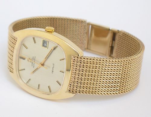 fig 8. STUNNING SOLID 9CT GOLD OMEGA DEVILLE AUTOMATIC DATE MENS WATCH