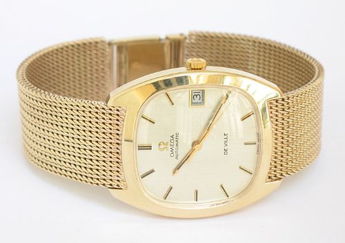 fig 9. STUNNING SOLID 9CT GOLD OMEGA DEVILLE AUTOMATIC DATE MENS WATCH