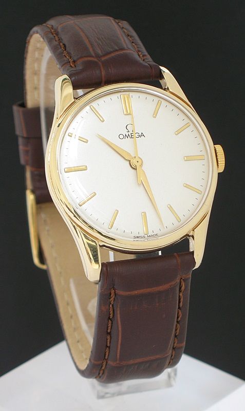 fig 1. SUPERB SOLID 9CT GOLD OMEGA CALIBRE 285 MENS WATCH
