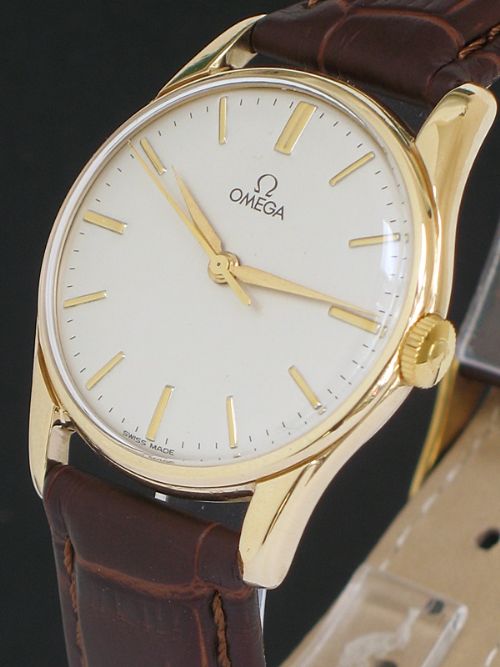 fig 2. SUPERB SOLID 9CT GOLD OMEGA CALIBRE 285 MENS WATCH