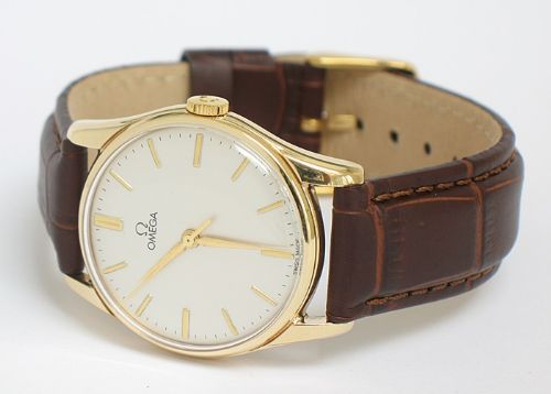 fig 5. SUPERB SOLID 9CT GOLD OMEGA CALIBRE 285 MENS WATCH