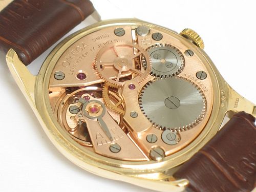 fig 8. SUPERB SOLID 9CT GOLD OMEGA CALIBRE 285 MENS WATCH