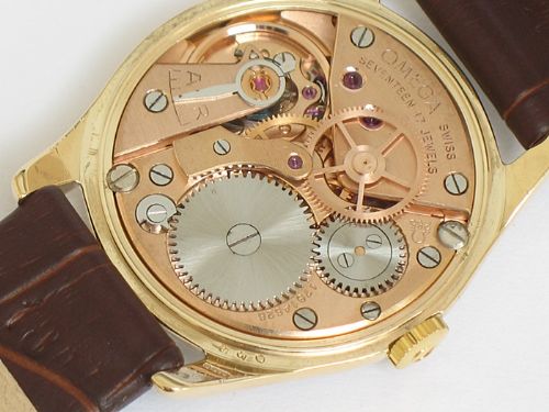 fig 9. SUPERB SOLID 9CT GOLD OMEGA CALIBRE 285 MENS WATCH