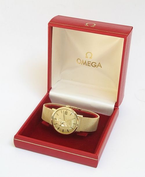 fig 7. STUNNING SOLID 9CT GOLD OMEGA DE VILLE AUTOMATIC MENS WATCH