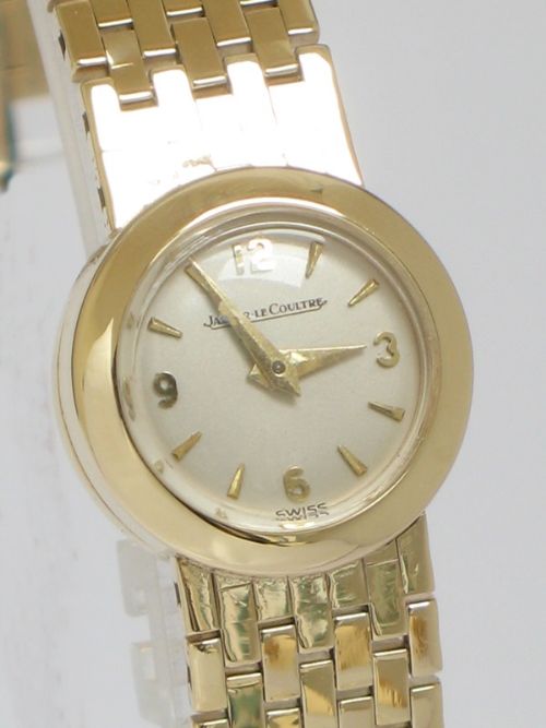 fig 1. BEAUTIFUL SOLID 9CT GOLD JAEGER-LECOULTRE BACKWINDER LADIES COCKTAIL WATCH C1958