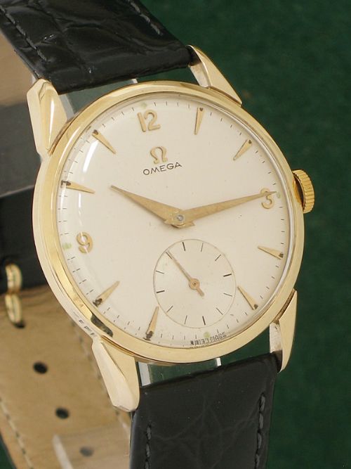 fig 4. SUPERB RARE ORIGINAL SOLID 9CT GOLD OMEGA CALIBRE 267 REF OA 2900 MENS WATCH WITH BOX C1957