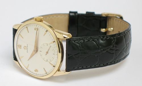 fig 5. SUPERB RARE ORIGINAL SOLID 9CT GOLD OMEGA CALIBRE 267 REF OA 2900 MENS WATCH WITH BOX C1957