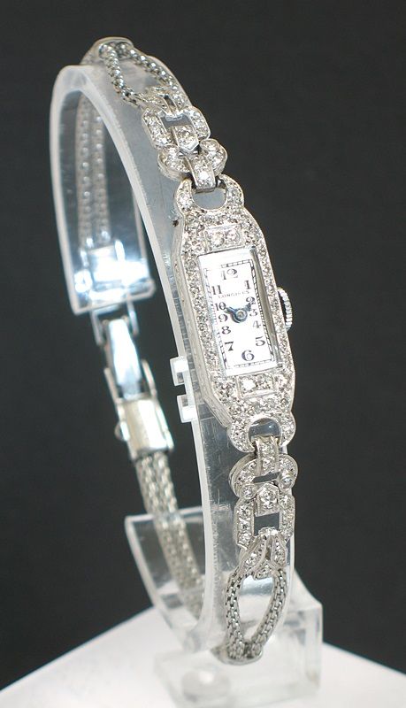 fig 2. BEAUTIFUL LONGINES PLATINUM AND DIAMOND ART DECO LADIES COCKTAIL WATCH C1930