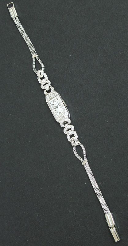 fig 5. BEAUTIFUL LONGINES PLATINUM AND DIAMOND ART DECO LADIES COCKTAIL WATCH C1930