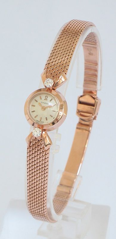 rose gold omega ladies watch