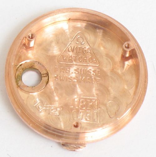 fig 10. BEAUTIFUL RARE OMEGA SOLID 18CT ROSE GOLD BACKWINDER LADIES WATCH