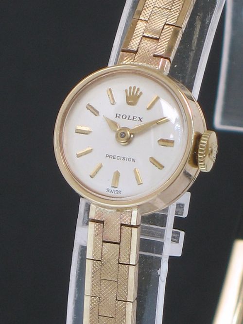 fig 1. BEAUTIFUL SOLID 9CT GOLD ROLEX PRECISION LADIES COCKTAIL WATCH