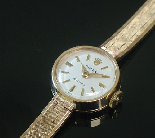 fig 7. BEAUTIFUL SOLID 9CT GOLD ROLEX PRECISION LADIES COCKTAIL WATCH