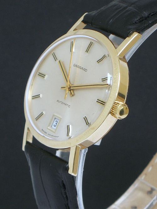 fig 3. SOLID 9CT GOLD GARRARD AUTOMATIC WITH DATE MENS WATCH