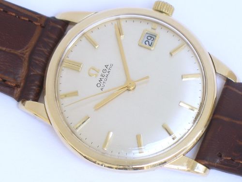 fig 9. INCREDIBLE SOLID 9CT GOLD OMEGA AUTOMATIC WITH DATE MENS WATCH