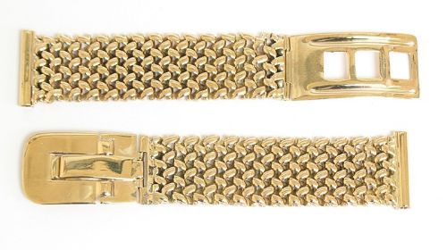fig 1. SUPERB SOLID 9CT GOLD 29g MENS WATCH BRACELET OR STRAP C1954