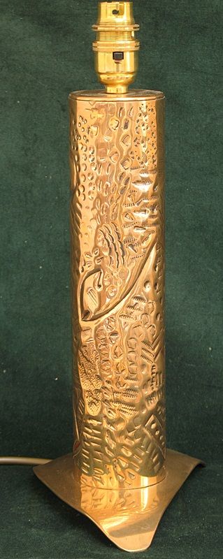 fig 2. ARTS AND CRAFTS BRONZE TABLE LAMP DEPICTING NAUTICAL SCENES c1930