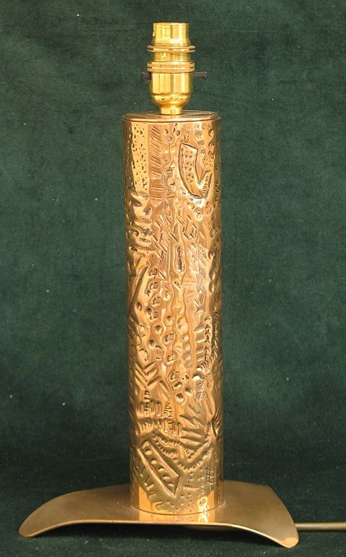 fig 3. ARTS AND CRAFTS BRONZE TABLE LAMP DEPICTING NAUTICAL SCENES c1930