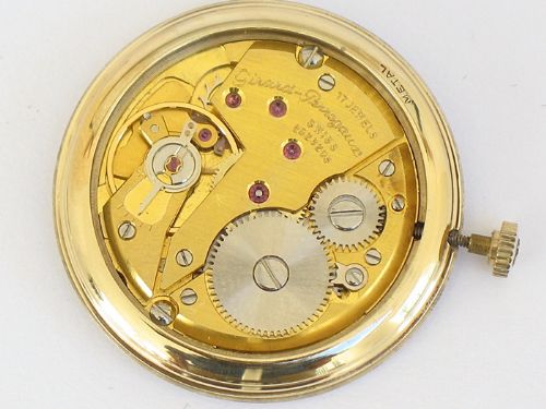 fig 6. STUNNING SOLID 18CT GOLD GIRARD PERREGAUX MENS SLIMLINE DRESS WATCH
