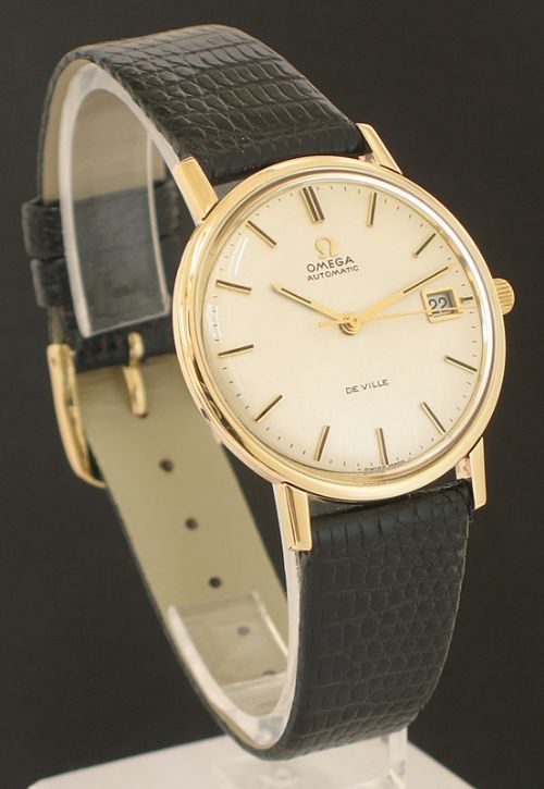 fig 1. SUPERB SOLID 9CT GOLD OMEGA DE VILLE AUTOMATIC MENS WATCH