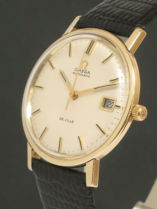 fig 3. SUPERB SOLID 9CT GOLD OMEGA DE VILLE AUTOMATIC MENS WATCH