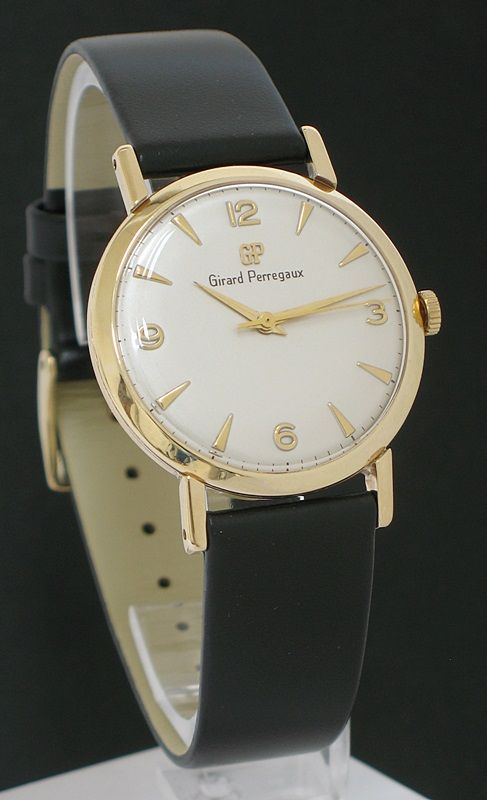 fig 1. SUPERB SOLID 9CT GOLD GIRARD PERREGAUX MENS WATCH C1960
