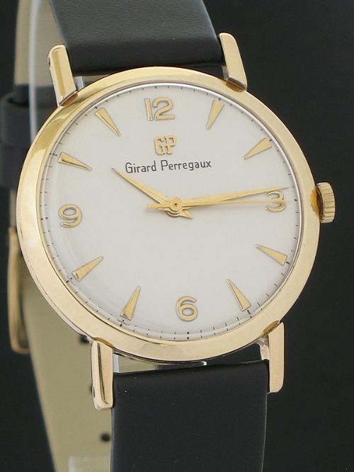 fig 3. SUPERB SOLID 9CT GOLD GIRARD PERREGAUX MENS WATCH C1960