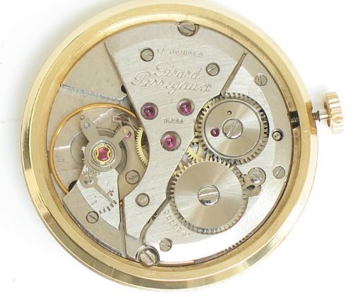 fig 5. SUPERB SOLID 9CT GOLD GIRARD PERREGAUX MENS WATCH C1960