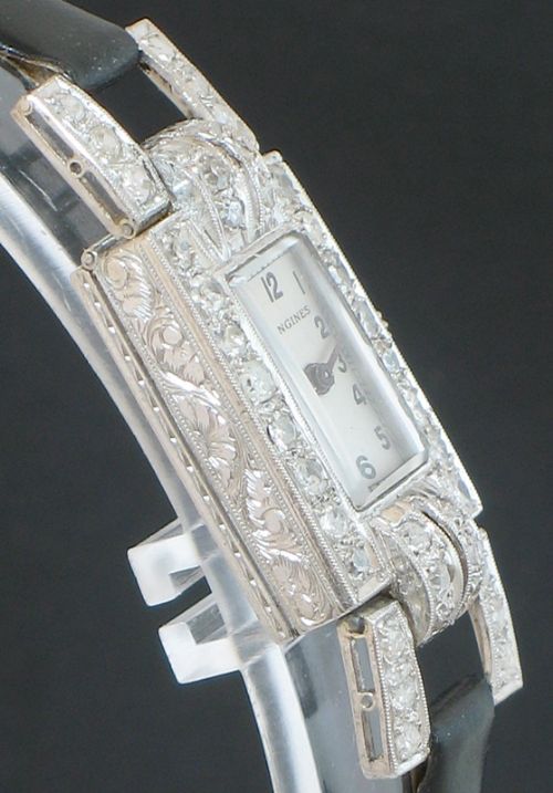 fig 4. EXQUISITE PLATINUM AND DIAMOND LONGINES ART DECO LADIES COCKTAIL WATCH C1940