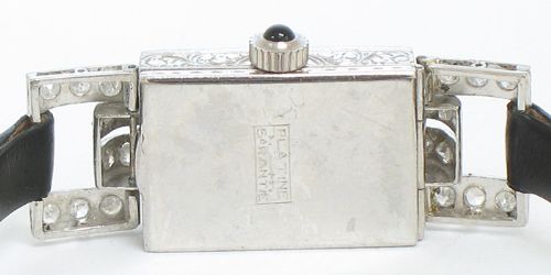 fig 6. EXQUISITE PLATINUM AND DIAMOND LONGINES ART DECO LADIES COCKTAIL WATCH C1940