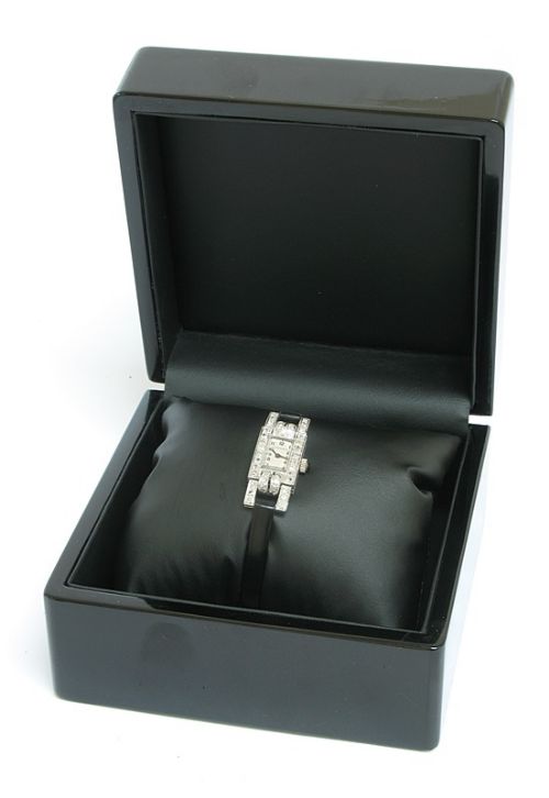 fig 8. EXQUISITE PLATINUM AND DIAMOND LONGINES ART DECO LADIES COCKTAIL WATCH C1940