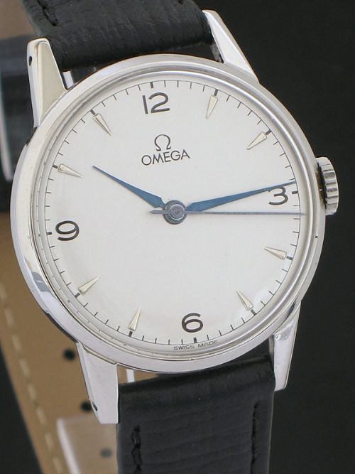 fig 4. RARE OMEGA 3OT2 STAINLESS STEEL MENS WATCH C1947