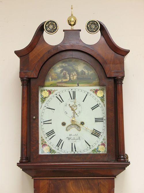 fig 1. VICTORIAN MAHOGANY LONGCASE CLOCK BY ALFRED HEALD OF WISBECH CAMBRIDGE C1850