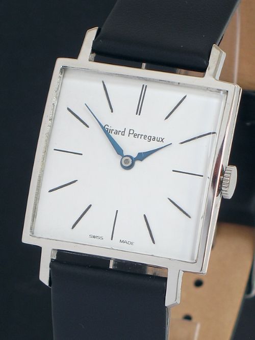 fig 2. SUPERB GIRARD PERREGAUX STAINLESS STEEL MENS SLIMLINE DRESS WATCH C1954