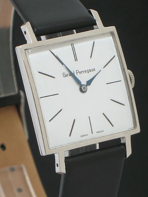 fig 3. SUPERB GIRARD PERREGAUX STAINLESS STEEL MENS SLIMLINE DRESS WATCH C1954