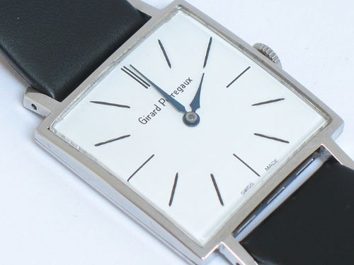 fig 6. SUPERB GIRARD PERREGAUX STAINLESS STEEL MENS SLIMLINE DRESS WATCH C1954