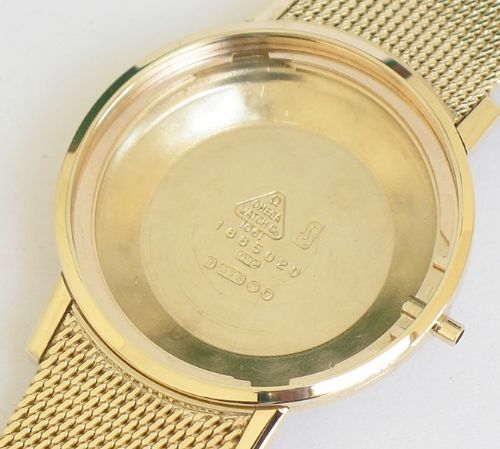 fig 2. VERY LONG SOLID 9CT GOLD OMEGA DE VILLE AUTOMATIC MENS WATCH