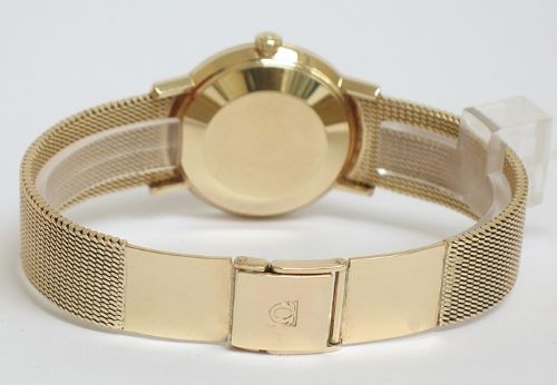 fig 6. VERY LONG SOLID 9CT GOLD OMEGA DE VILLE AUTOMATIC MENS WATCH