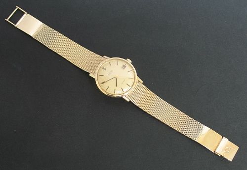 fig 7. VERY LONG SOLID 9CT GOLD OMEGA DE VILLE AUTOMATIC MENS WATCH