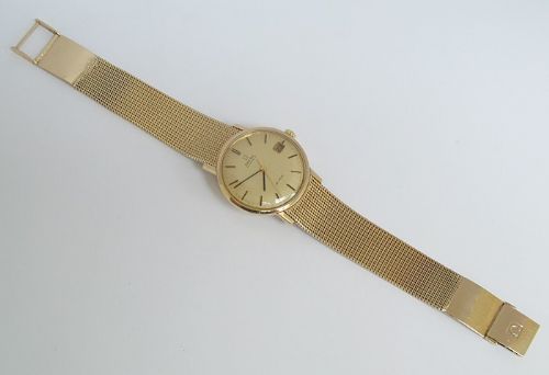 fig 8. VERY LONG SOLID 9CT GOLD OMEGA DE VILLE AUTOMATIC MENS WATCH