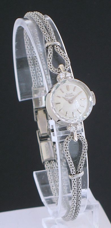 fig 1. BEAUTIFUL SOLID 14CT GOLD AND DIAMOND GIRARD PERREGAUX LADIES COCKTAIL WATCH